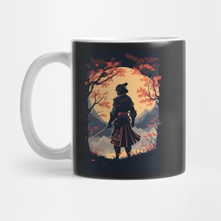 Silhouette Samurai Warrior Moon Mug